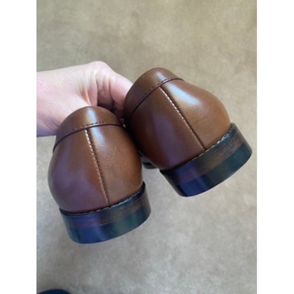 J. Crew Factory Classic Penny Loafer Shoes Men Brown Leather 10 M Quiet Luxury - Picture 5 of 6